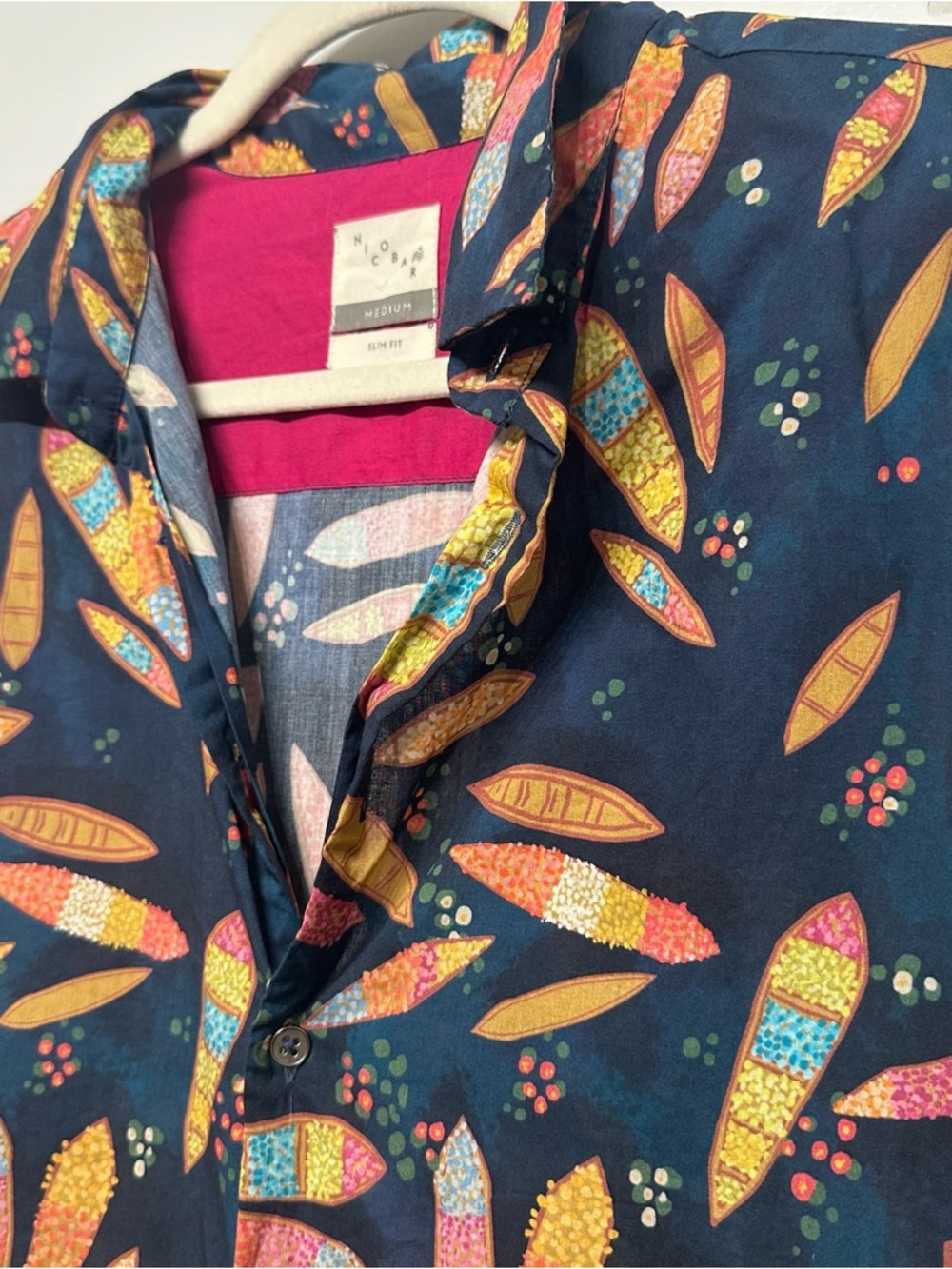 Nicobar Hakuna Button Down Shirt Multi Color Medium - Picture 9 of 12